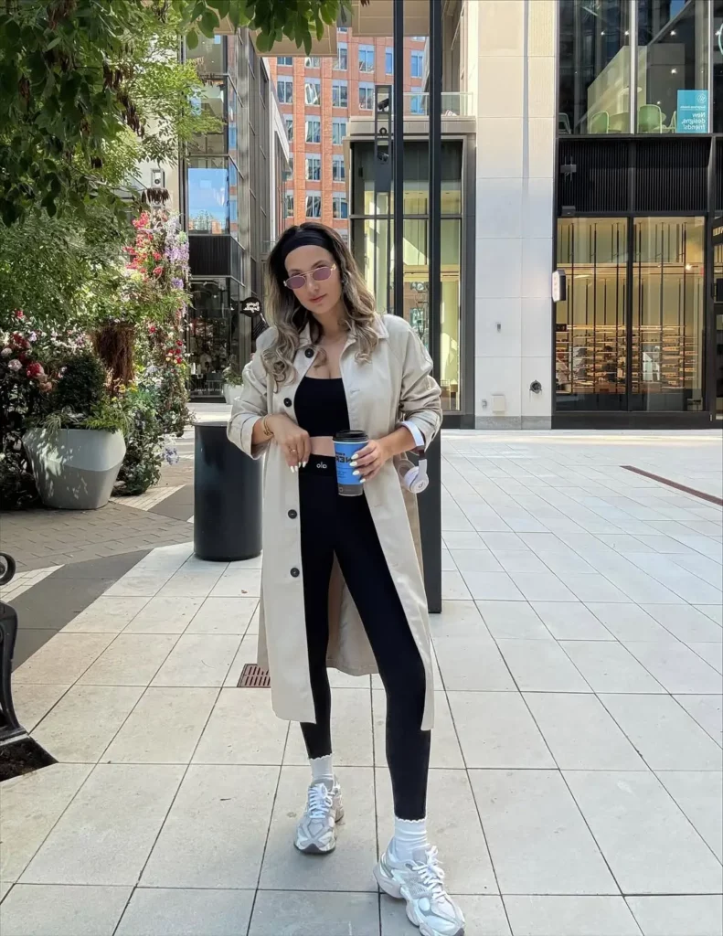 Leggings and Trench Coat