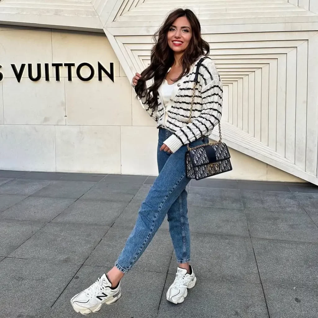 Blue Jeans and Striped Cardigan