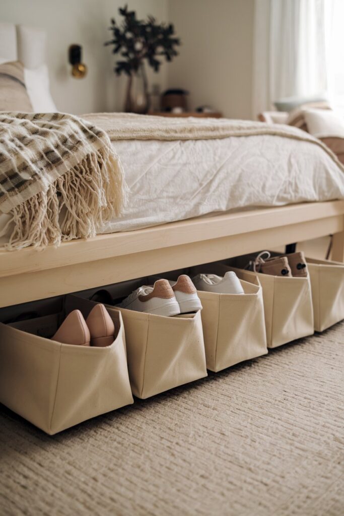 Under-Bed Hanging Shoe Pockets