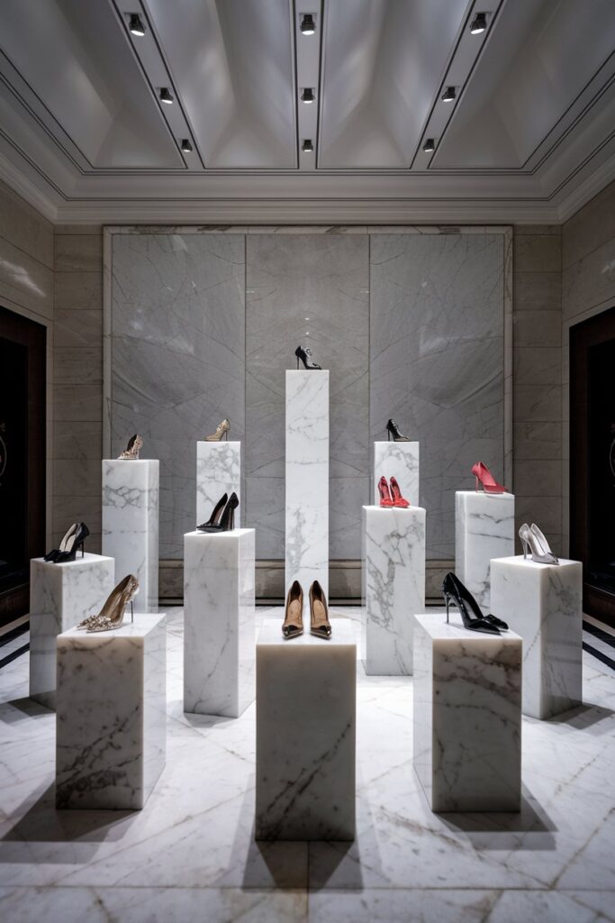 Carved Marble Shoe Pedestals