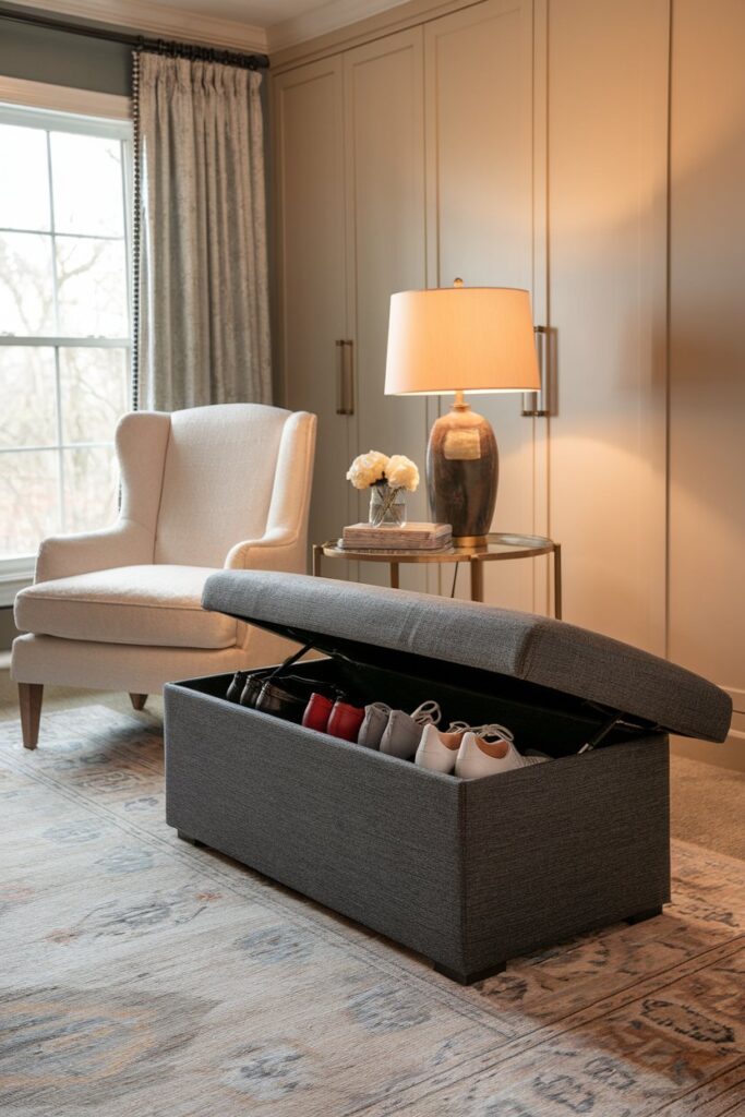 Upholstered Storage Ottoman Bench