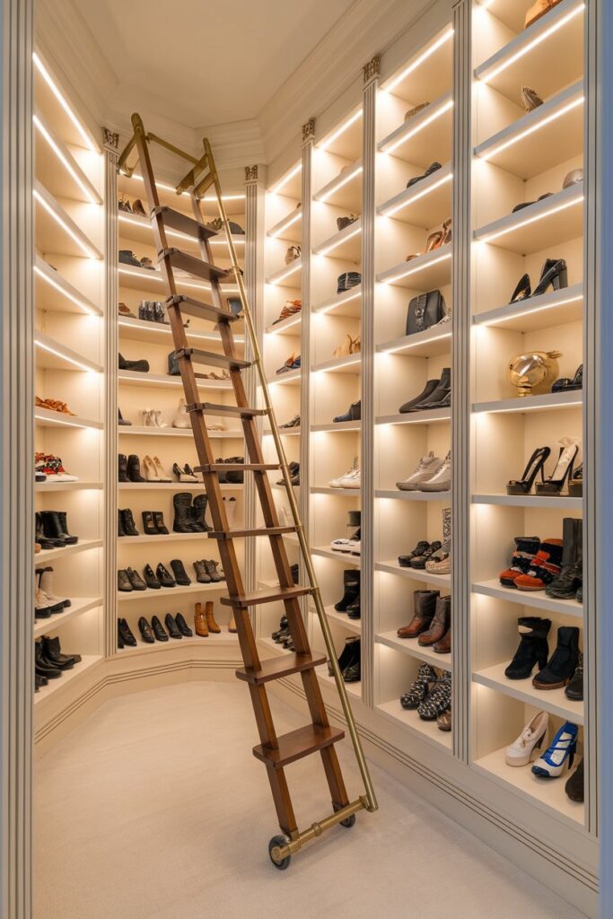 Library-Style Shoe “Ladder” Rack