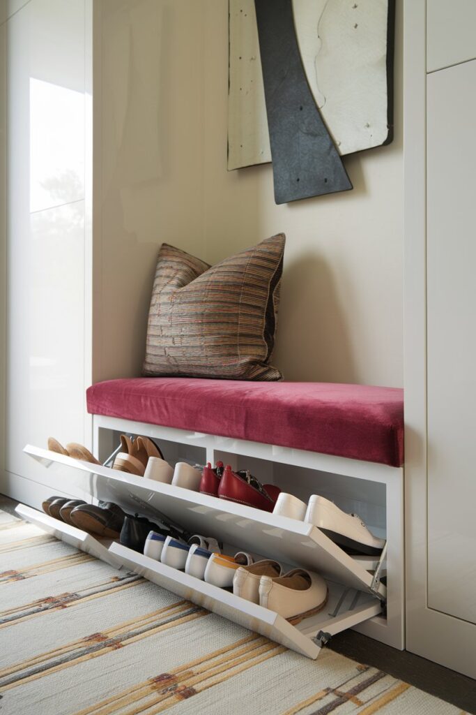 Fold-Out Shoe Bench