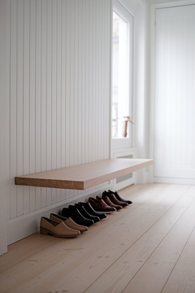 Minimalist Floating Bench Shoe Rack