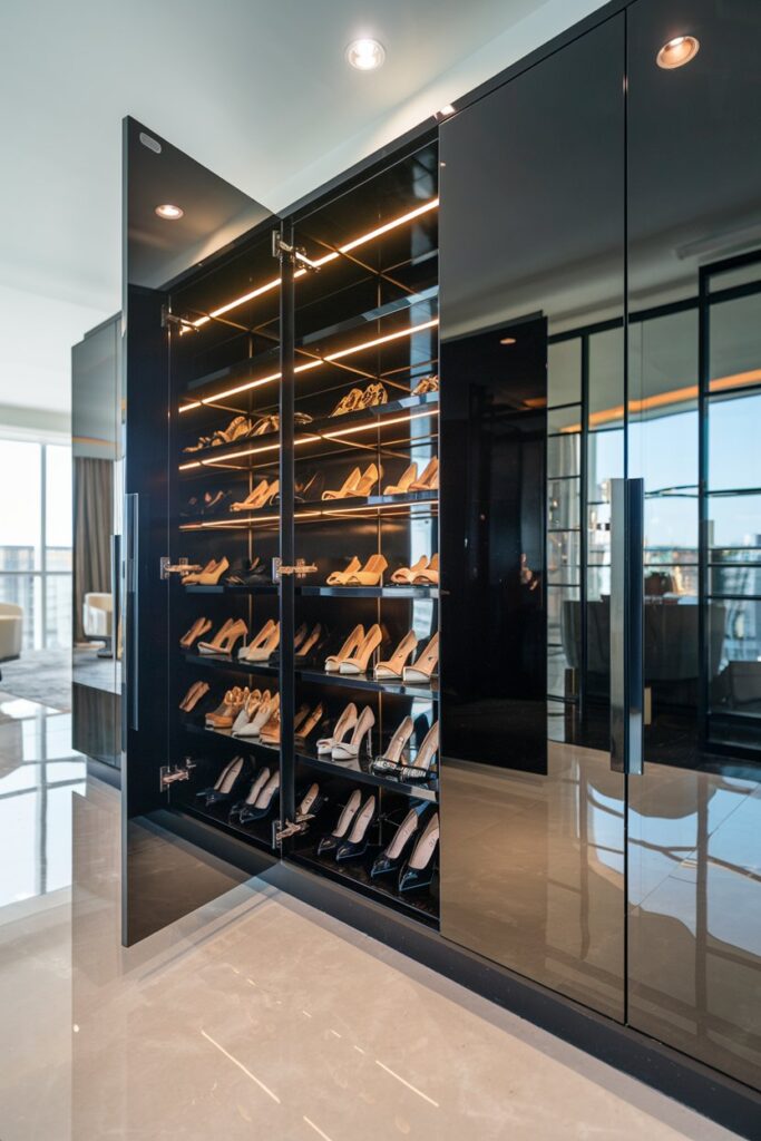  Lacquered Shoe Cabinets