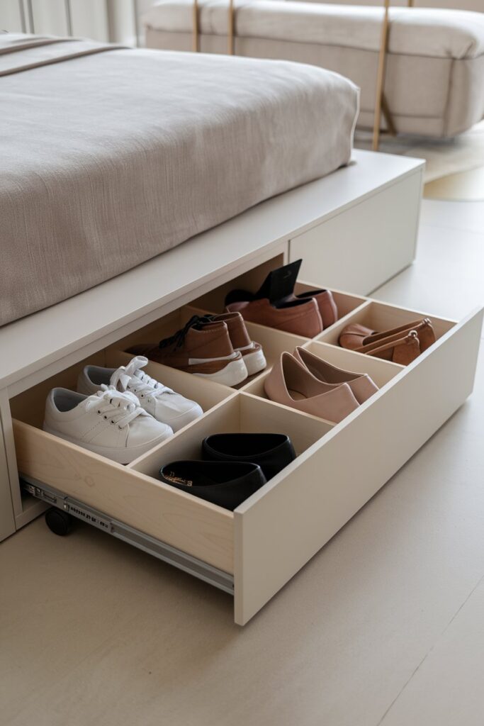 Low-Profile Rolling Shoe Drawers