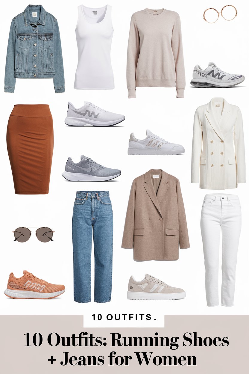 10 Outfits: Running Shoes + Jeans for Women