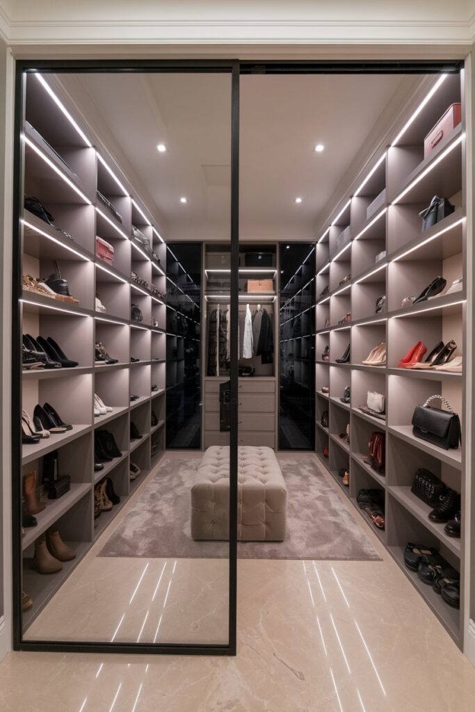 Built-In Closet Shoe & Bag Section