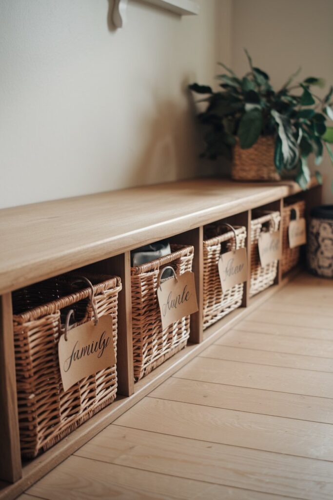 Labeled Baskets for Individual Family Members