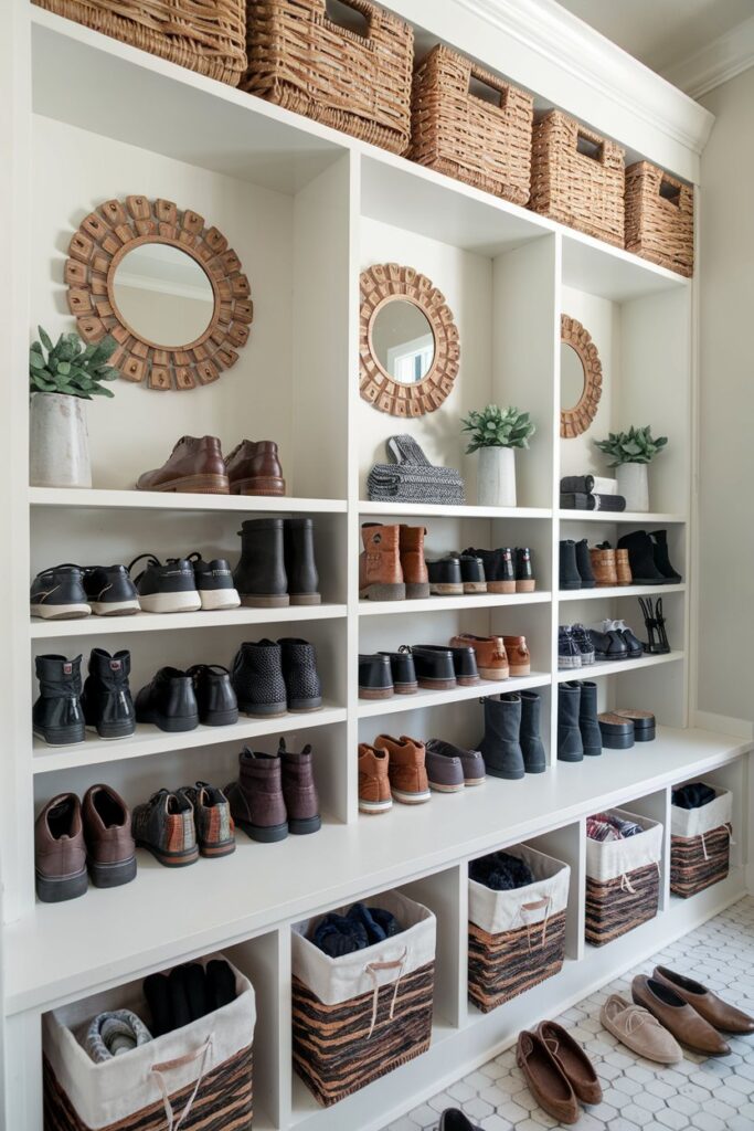  Multi-Tier Shoe Rack with Baskets