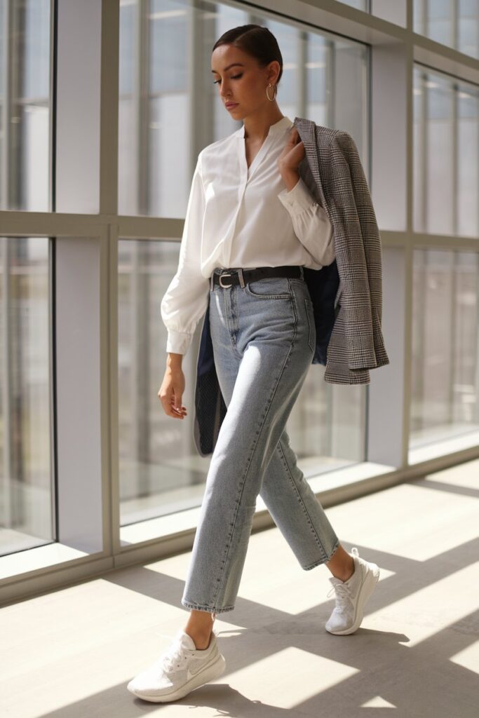 Classic Blazer & Tailored Jeans