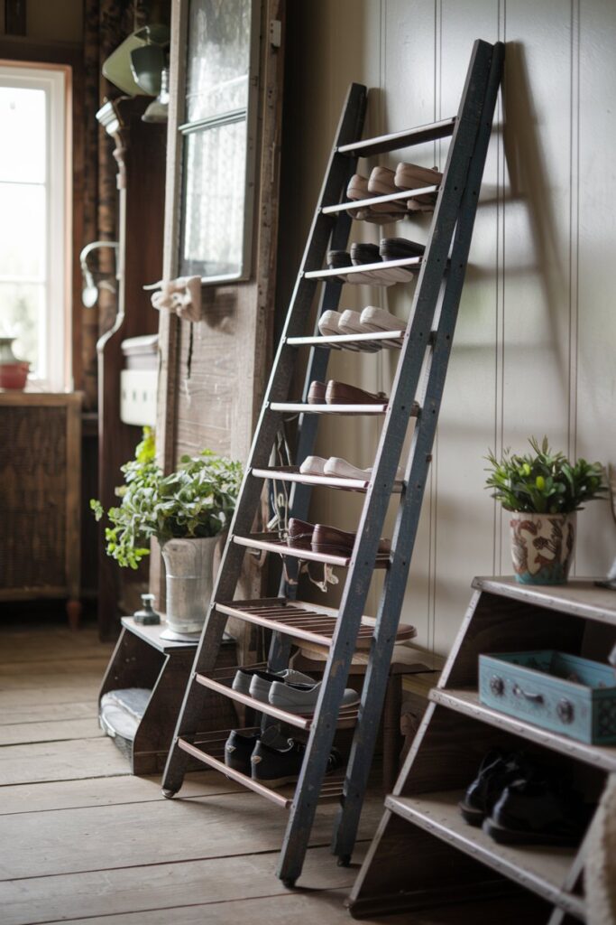 Vintage Ladder Shoe Rack