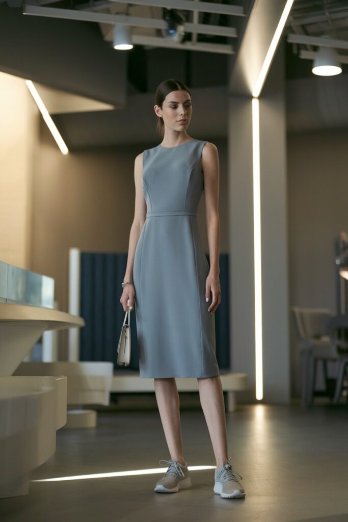 Structured Dress with Athletic Edge