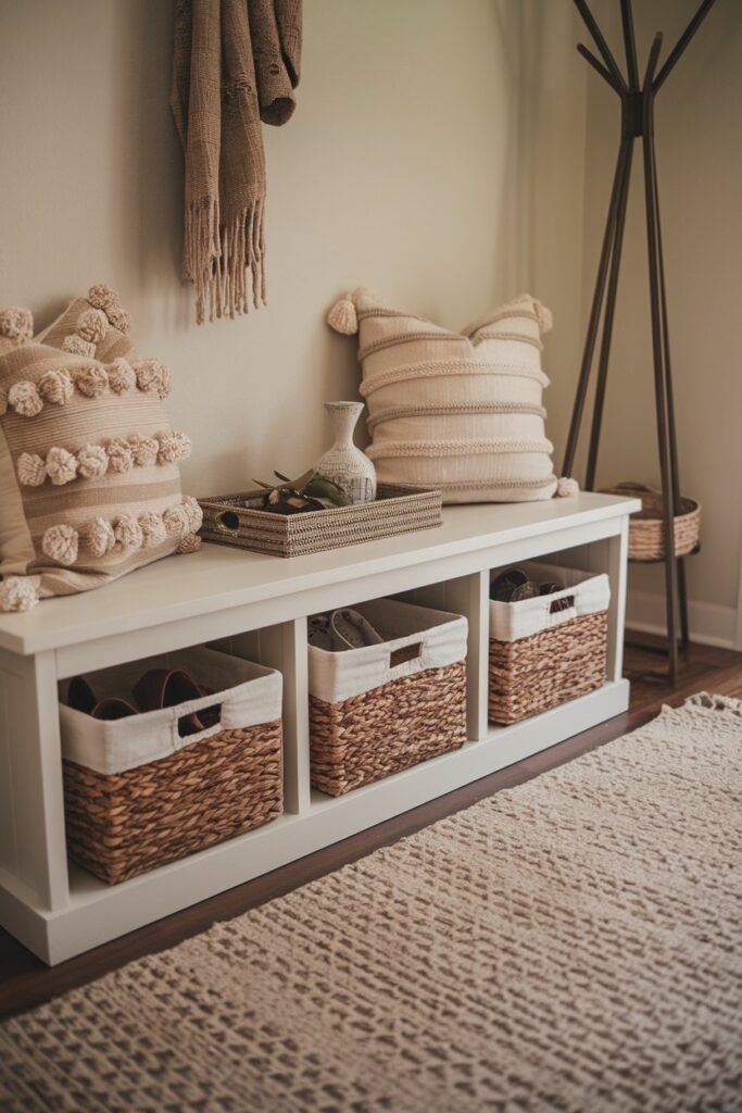 Baskets in a Storage Bench