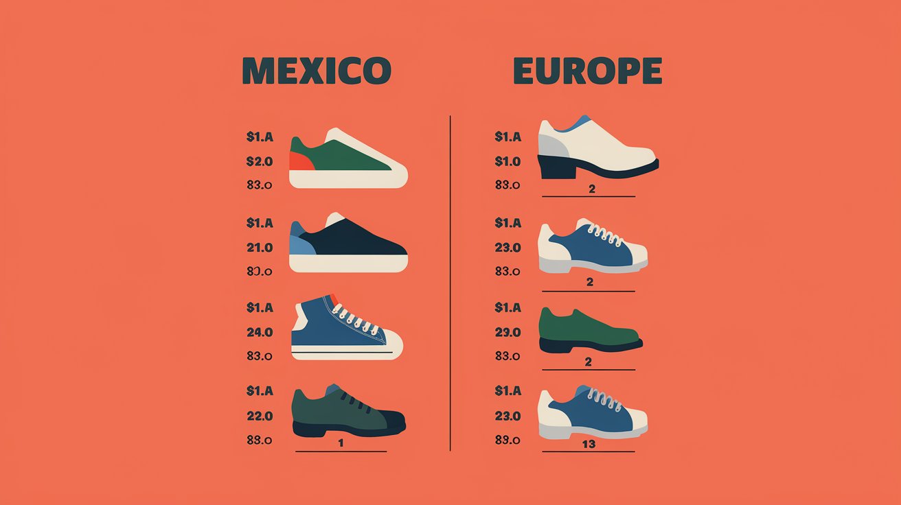 Mexico to Europe Shoe Size Conversion Charts