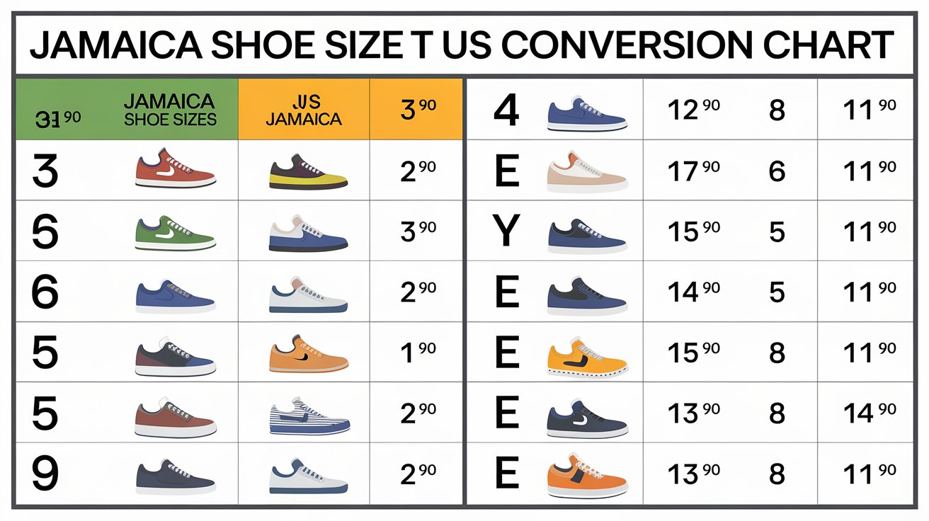 Jamaica Shoe Size to US Conversion Chart