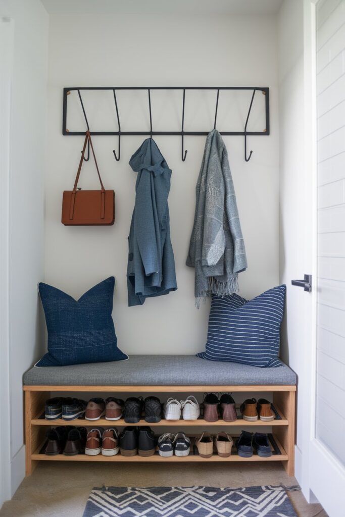 Wall-Mounted Coat and Shoe Rack