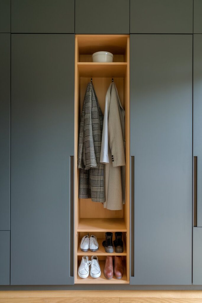 Slim Vertical Coat and Shoe Cabinet