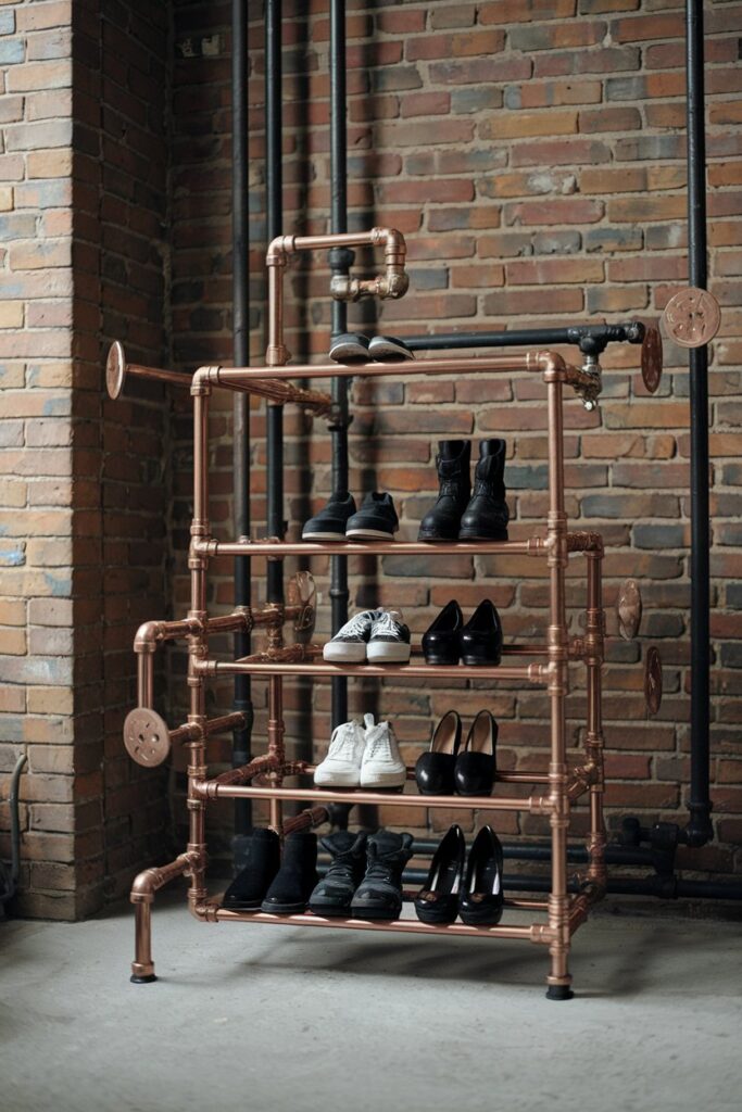 Copper Pipe Shoe Rack