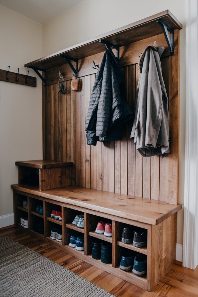 Under-Bench Coat and Shoe Cubbies