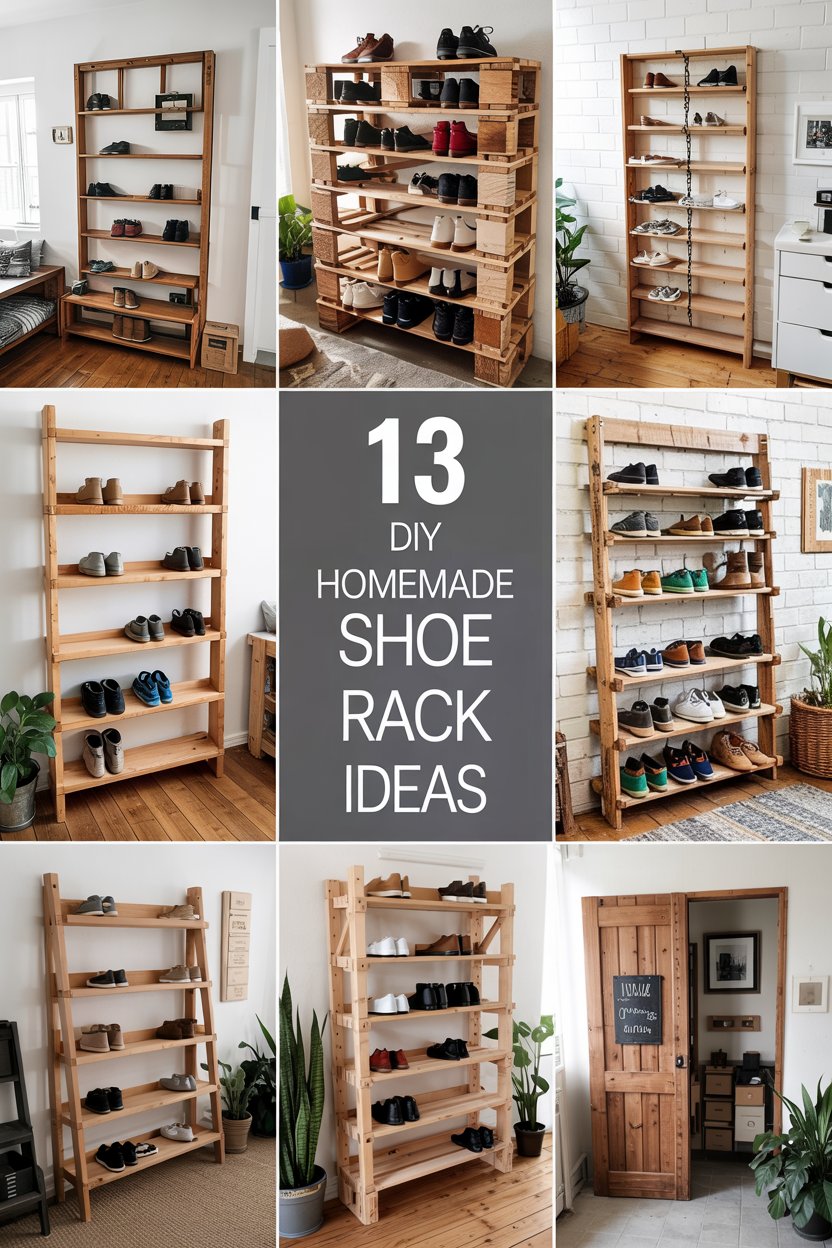 13 DIY Homemade Shoe Rack Ideas That Will Instantly Declutter Your Entryway