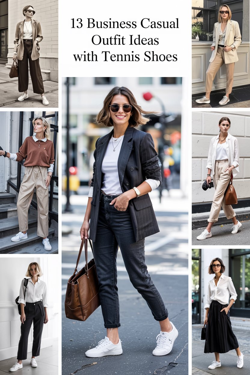13 Business Casual Outfit Ideas with Tennis Shoes (That Actually Work at the Office)