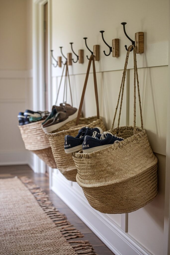 Woven Baskets on Hooks	