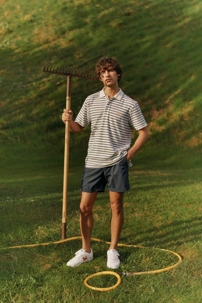 A male model in white NB 624s
