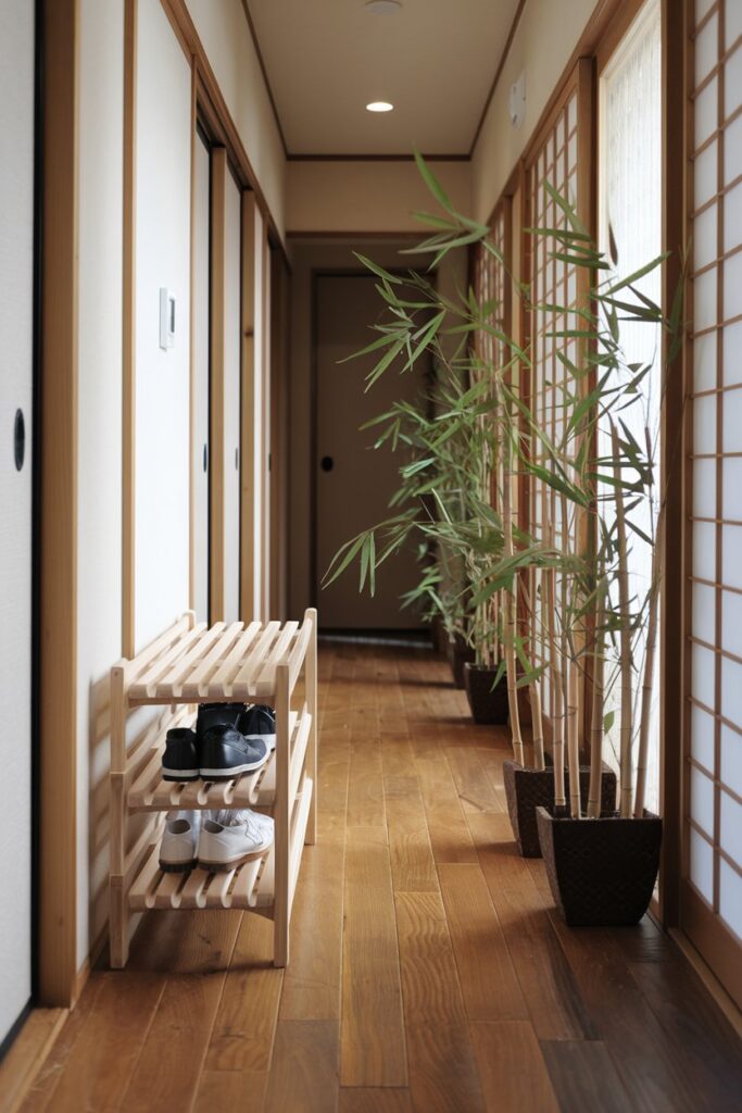 Minimalist Slatted Wood Rack