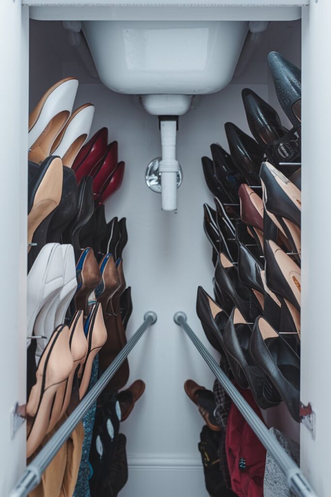 Tension Rod Shoe Rack