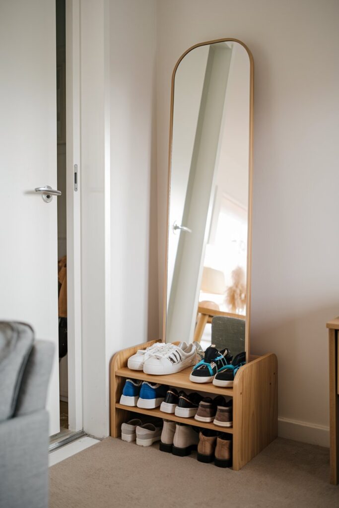  Standing Mirror with Storage Base