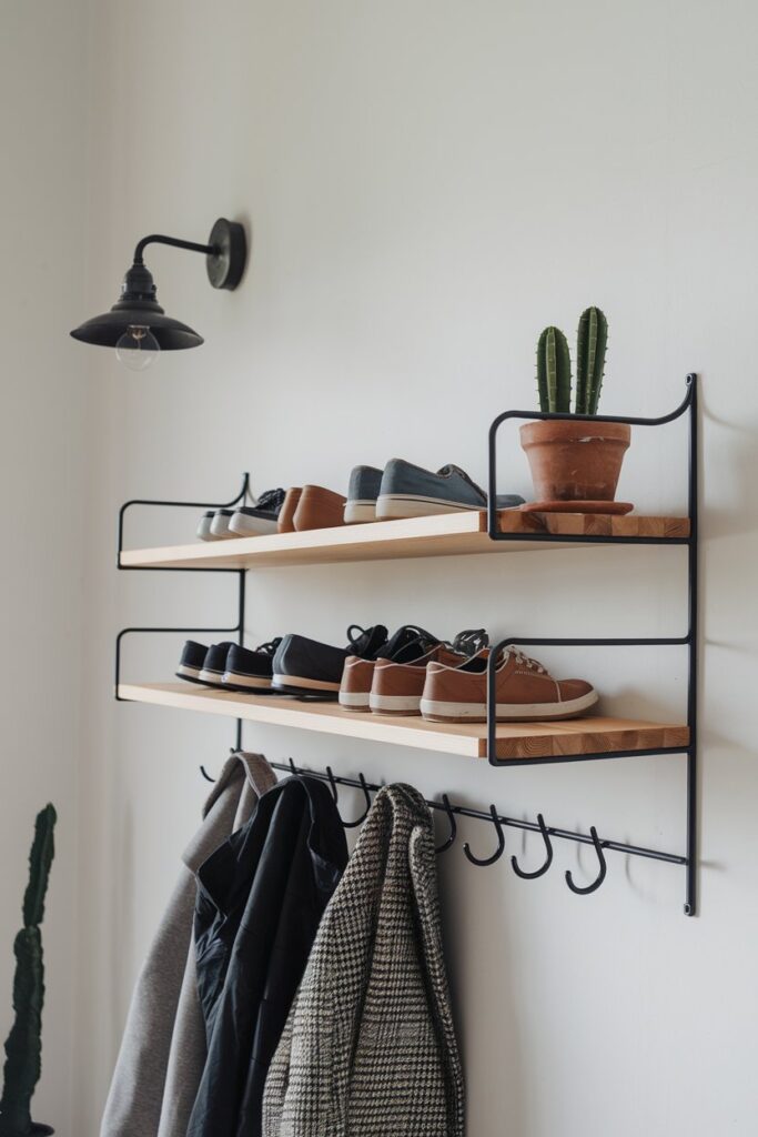 Floating Shelves with Hooks	