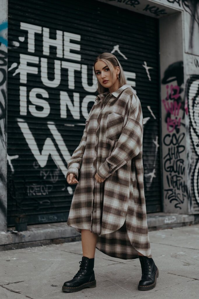 Combat Boots with Shirt Dress