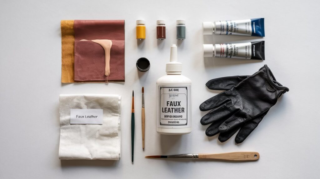  peeling faux leather shoe All the tools neatly arranged