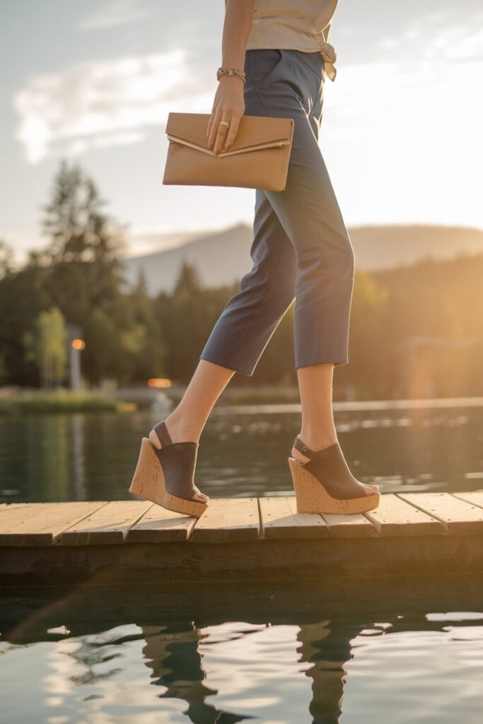 Wedge Heels and Capri Pants for Summer Evenings