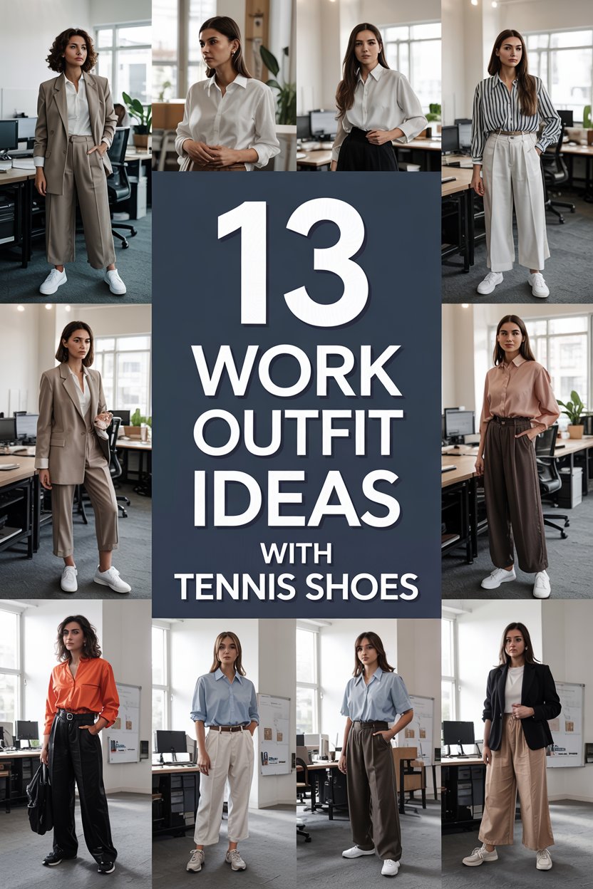 12 Work Outfit Ideas with Tennis Shoes for Women