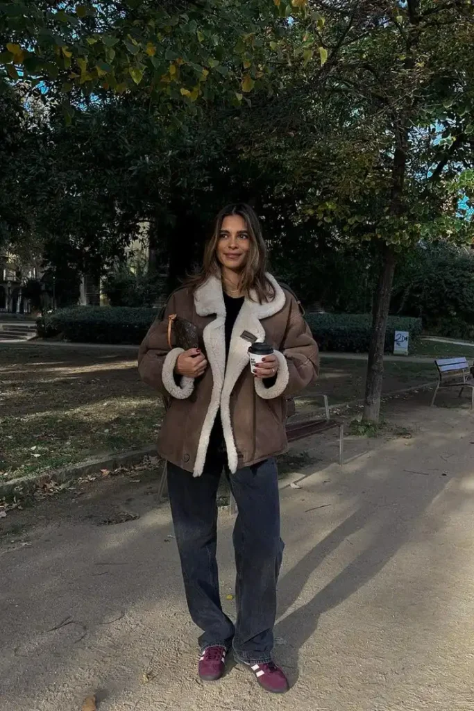 Cozy Burgundy Sambas with a Soft Autumn Ease