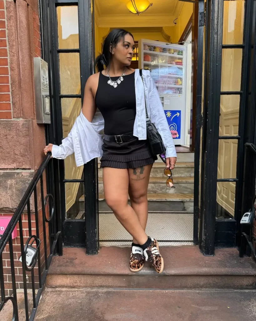 Street Chic in a Mini Skirt