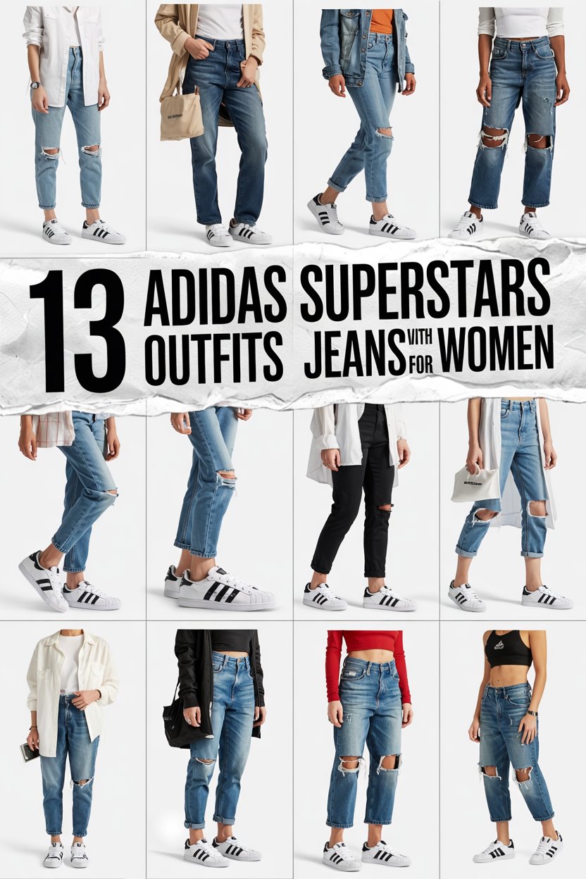 Adidas Superstar Outfits with Jeans for Women