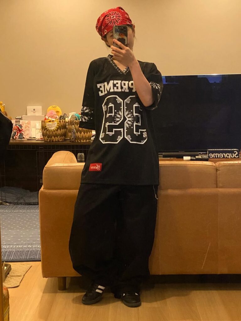 Laid-Back Streetwear with a Bold Jersey