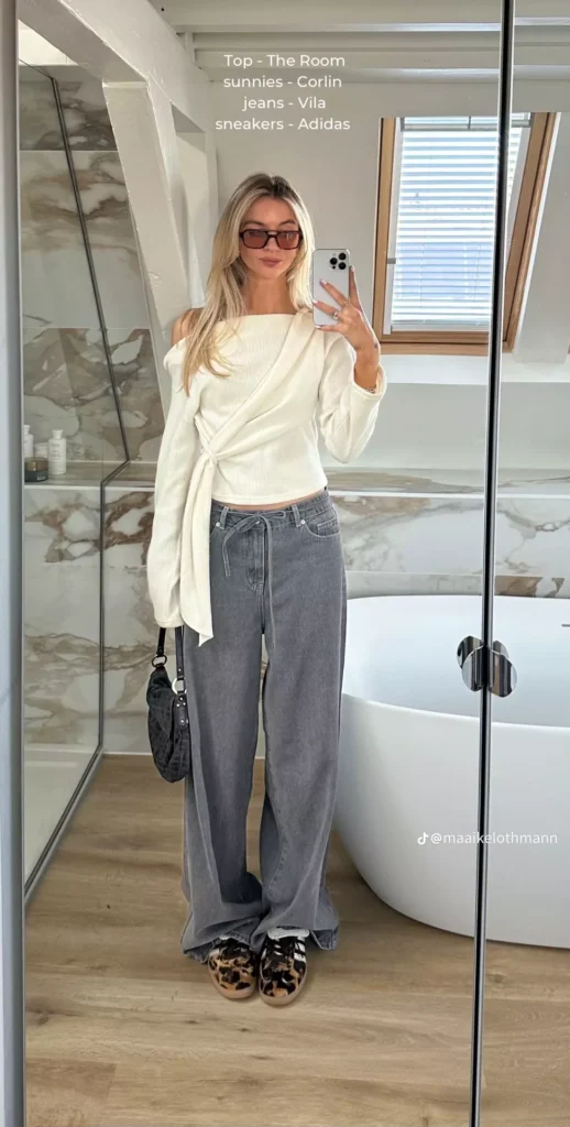 Soft Minimal Chic with Leopard Sambas