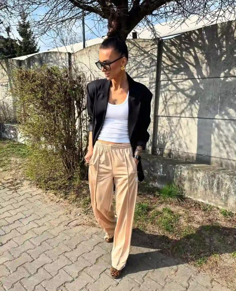 Effortless Street Chic with Leopard Sambas