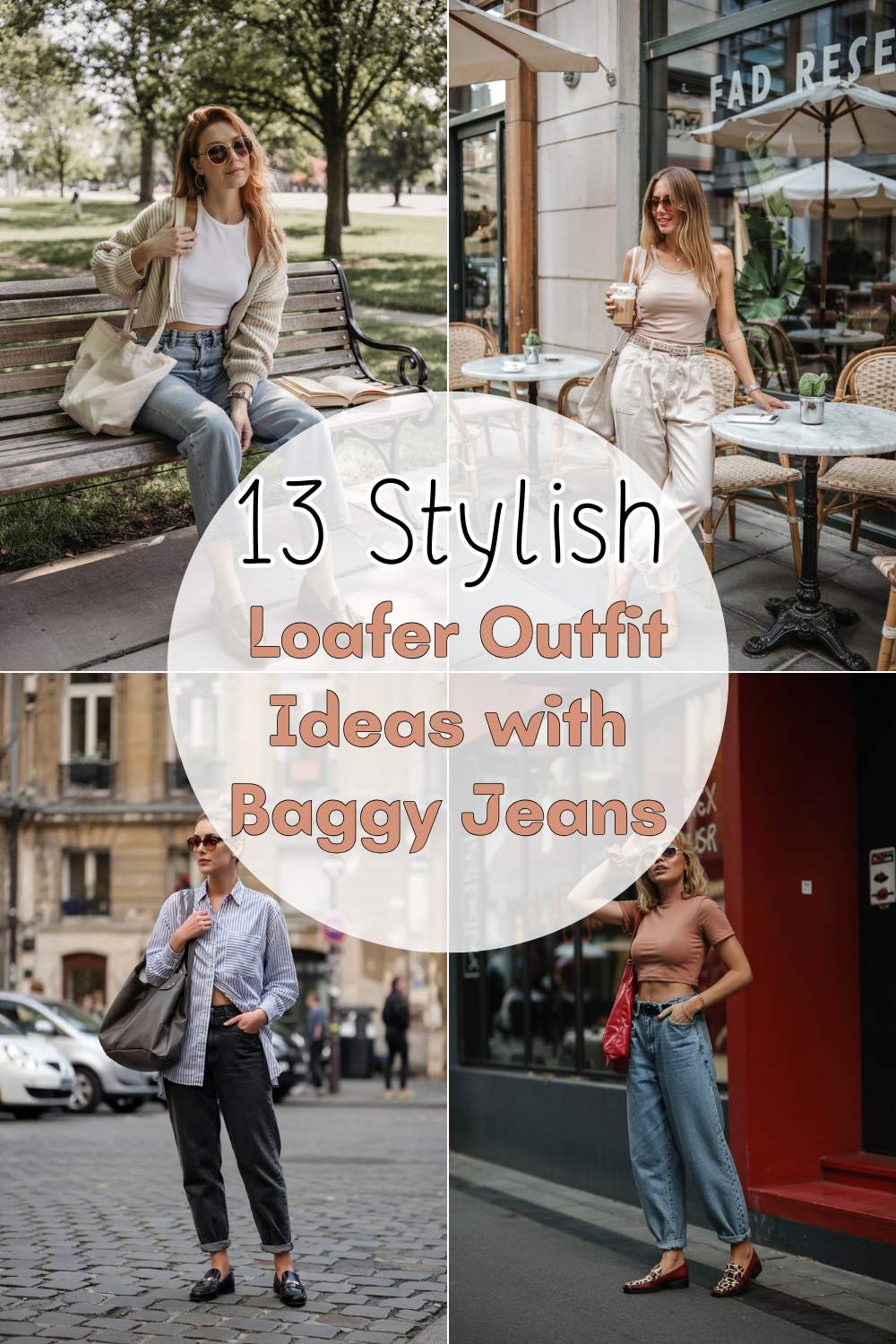 Loafer Outfit Ideas with Baggy Jeans