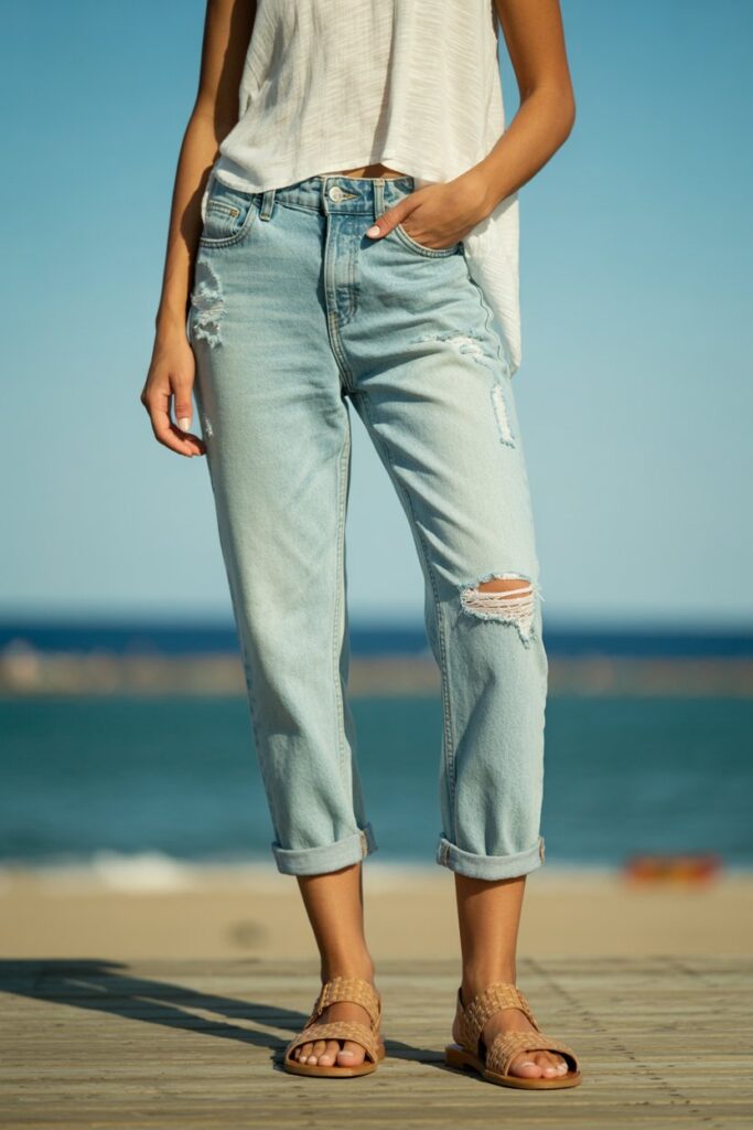 Pair with cropped jeans and a breezy tank top; cuff jeans to showcase sandal design.