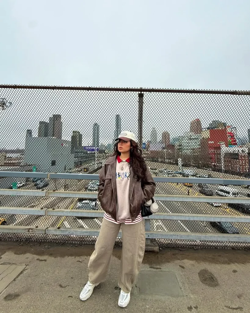 Barrel Leg Jeans and Chunky Sneakers