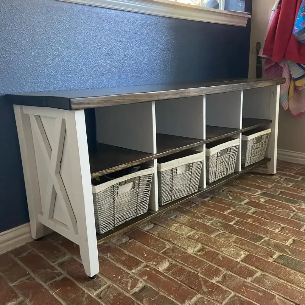 The Farmhouse Basket Bench Cubby