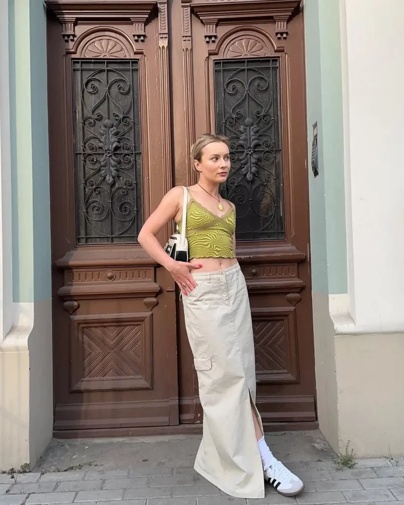 Cargo Maxi Skirt & Chartreuse Pop