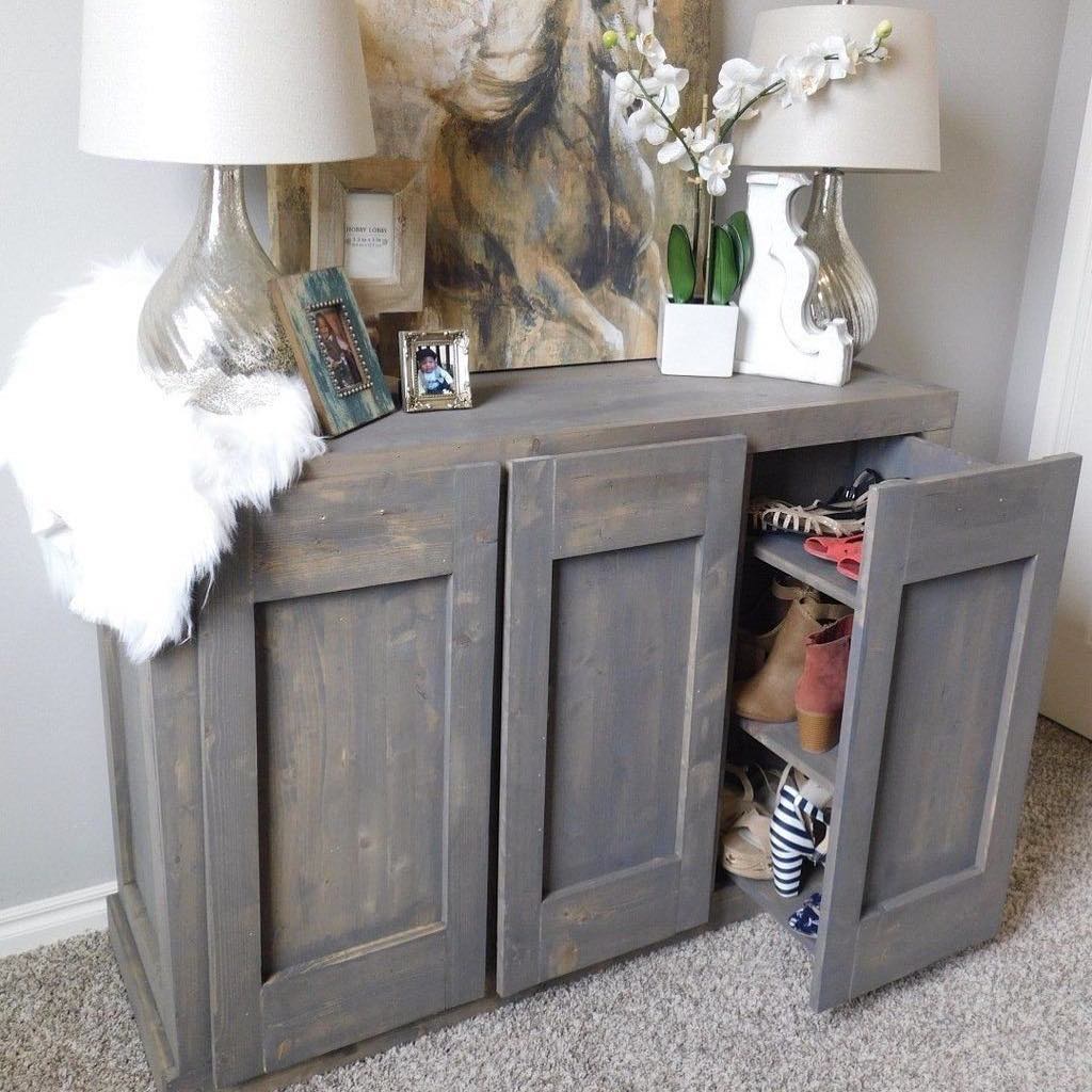 Hidden Shoe Cabinet with Farmhouse Flair