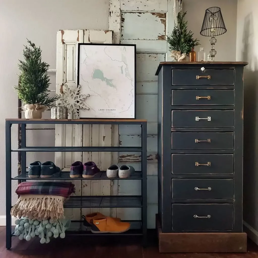 Open Metal Rack with Farmhouse Flair