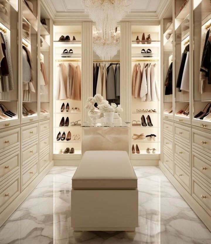 Elegant Display Towers Framed by Custom Cabinetry